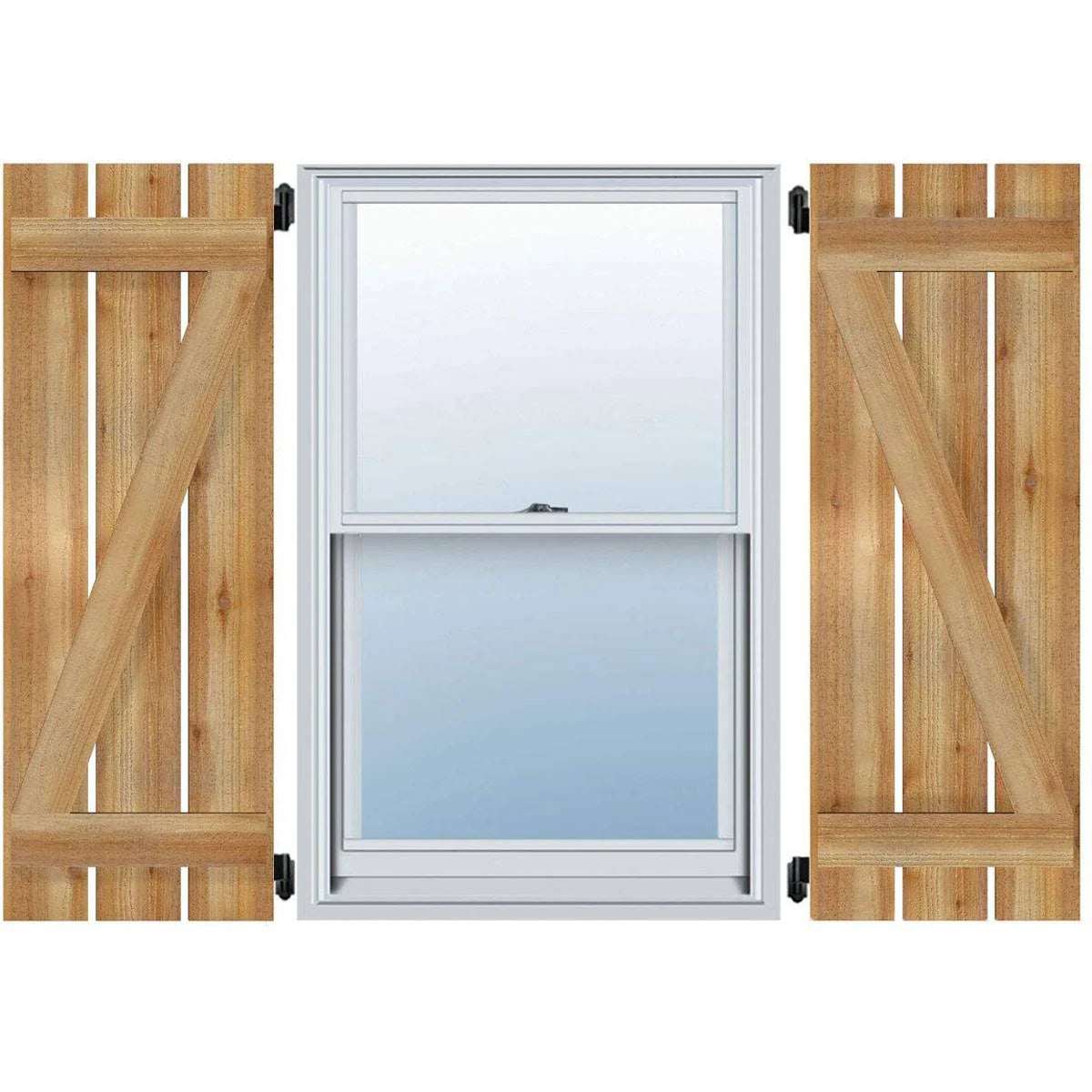 TimberCraft Shutters with Z-Bar, Rough Sawn Western Red Cedar Y76618