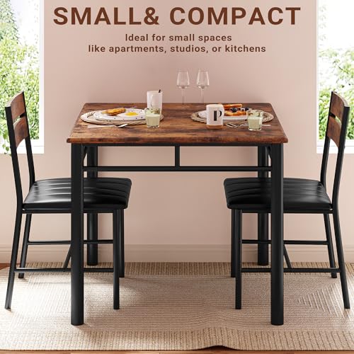 Rustic Brown Dining Table Set for 2 A95564