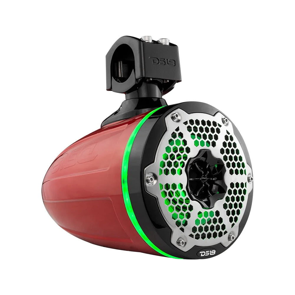6.5" Neodymium Marine Towers with Passive Radiator, 1" Driver & RGB LED Light, 450 Watts (Pair) V188