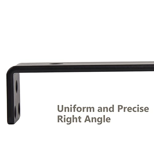 Black Powder Coated Steel Floating Shelf Brackets 4-Pack H9322