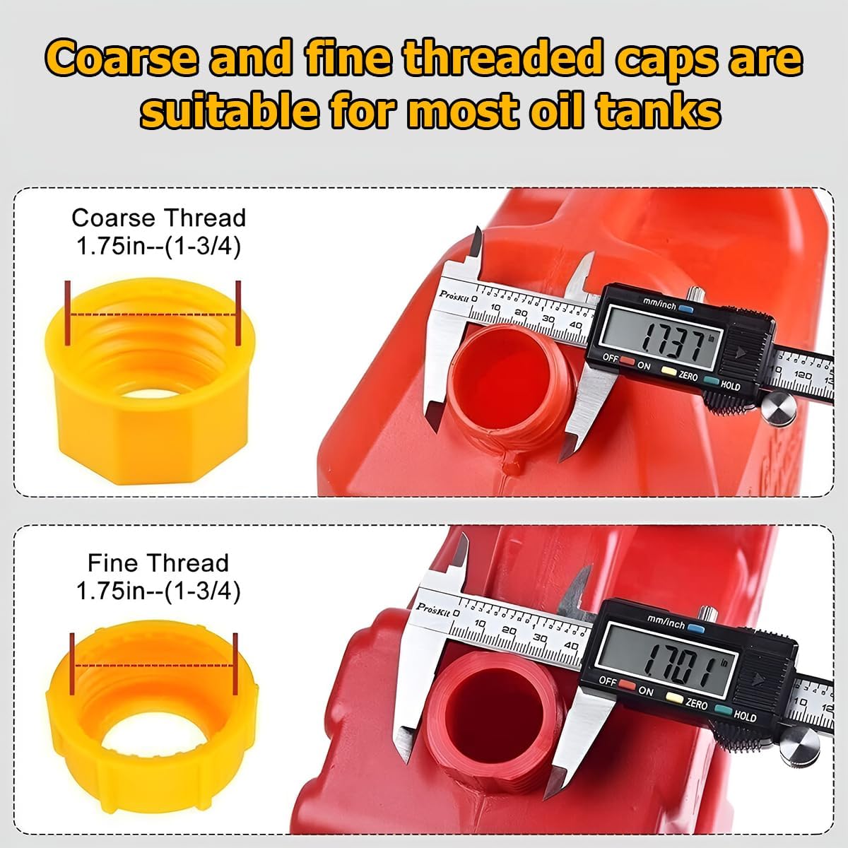 Gas Can Spout Replacement Kits, Flexible Gas Can Nozzle with Screw Collar Caps, Spout Sealing Cap, Rubber Gasket, Replacement Vent Caps M25629