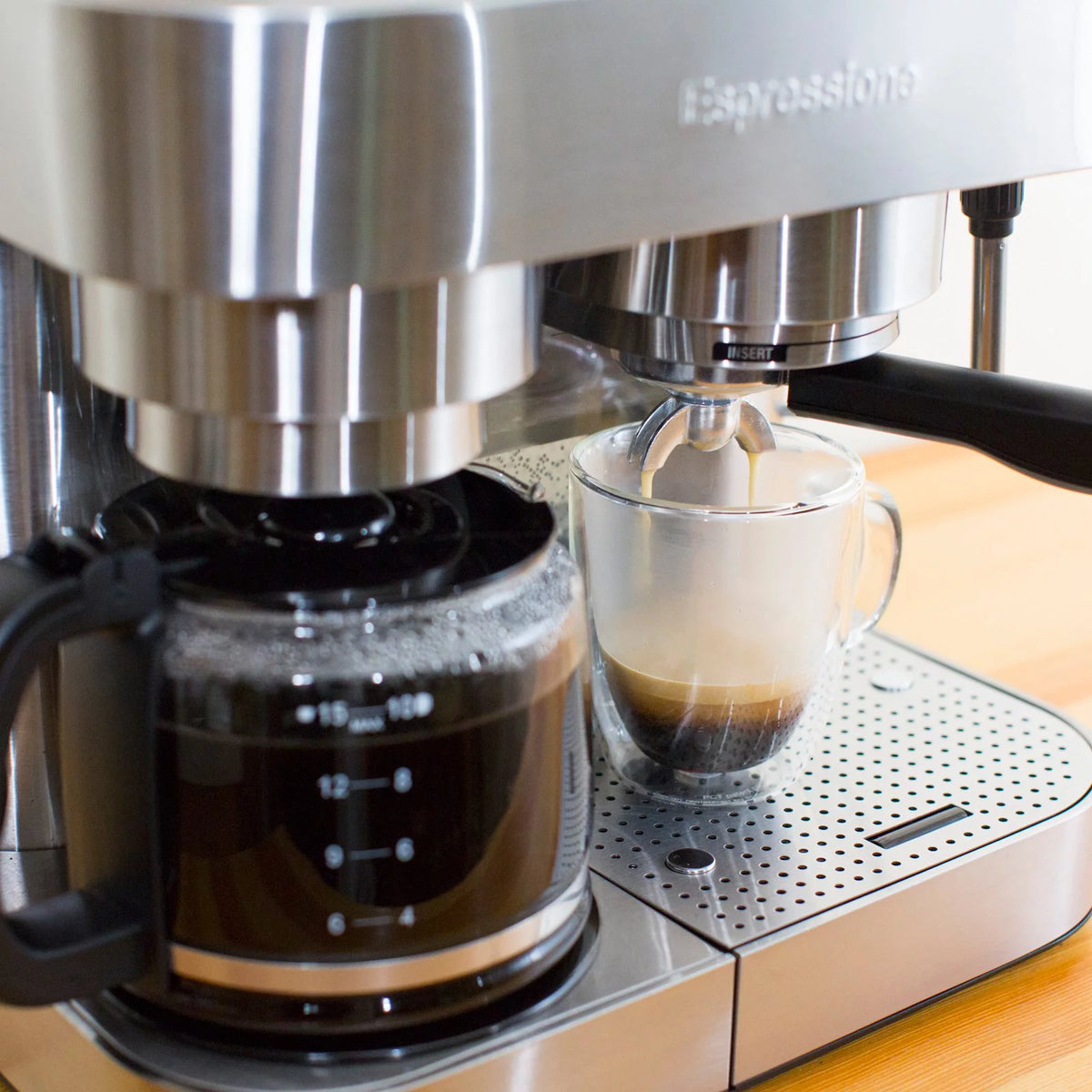 Stainless Steel Combination Espresso Machine & 10 Cup Drip Coffee Maker I79325