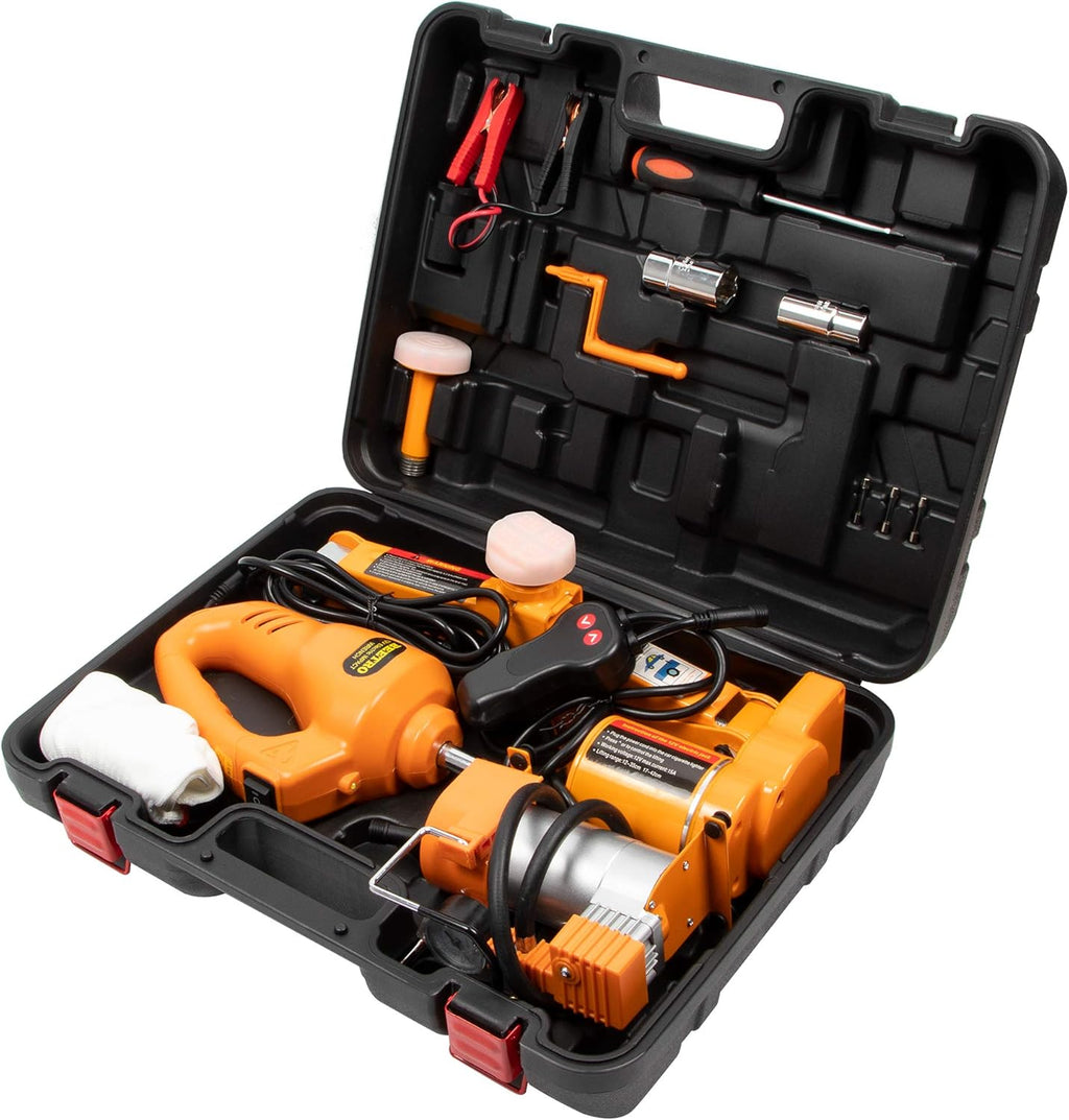 3 Ton Electric Car Jack with Electric Wrench and Inflator Pump J378673