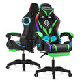 Light Green and Black Ergonomic Gaming Chair with Footrest H8450