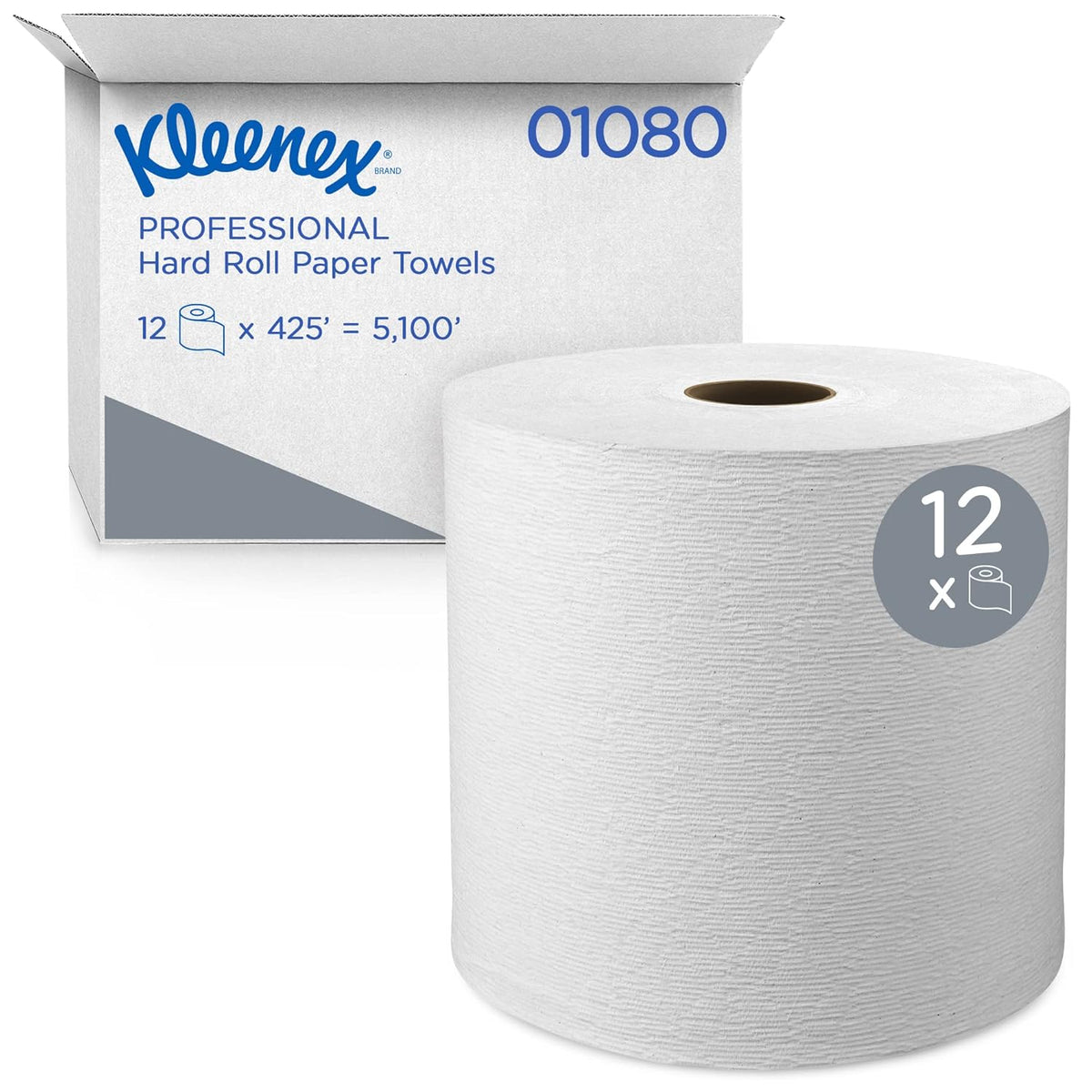 White Hard Roll Paper Towels 12 Rolls M871863
