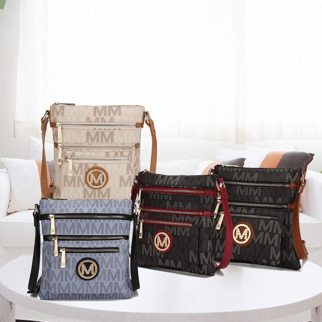 Black Multi Compartments Crossbody Q854