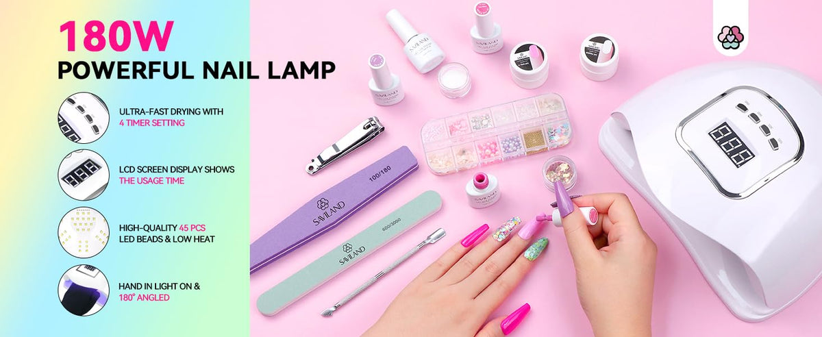 27+3 Colors Gel Nail Polish Kit with UV Lamp O105