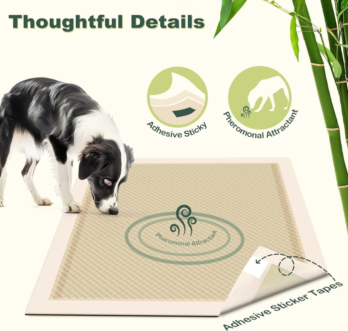 Bamboo Dog Training Pads, 28x34in Extra Large, 30 Counts F97982