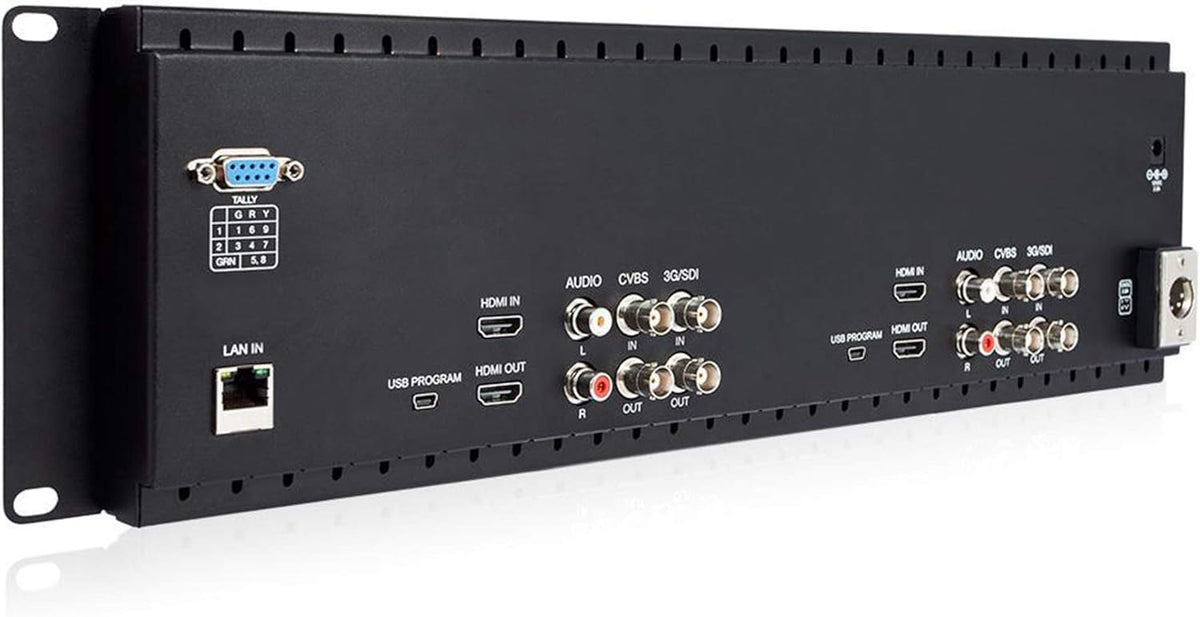 Dual 7" 1280x800 LCD Rack Mount Monitor with 3G-SDI, HDMI, AV Input and Output Q3991