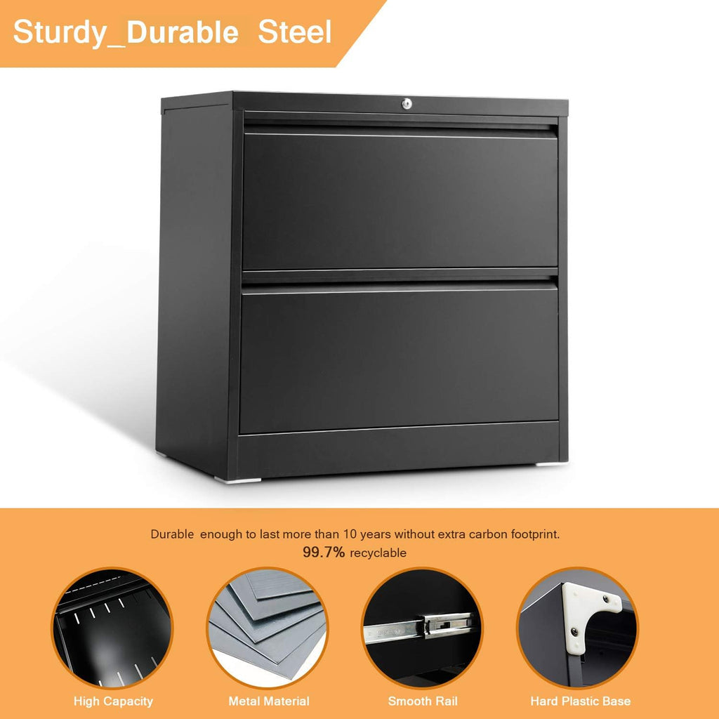 2 Drawer Metal File Cabinet with Lock N31113