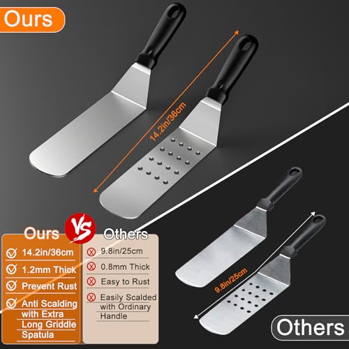 24Pcs Grilling Accessories Set with Scraper, Enlarged Spatulas, Basting Cover X1823