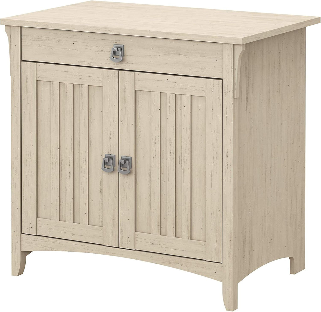 Gray Secretary Desk with Keyboard Tray and Storage Cabinet D5643