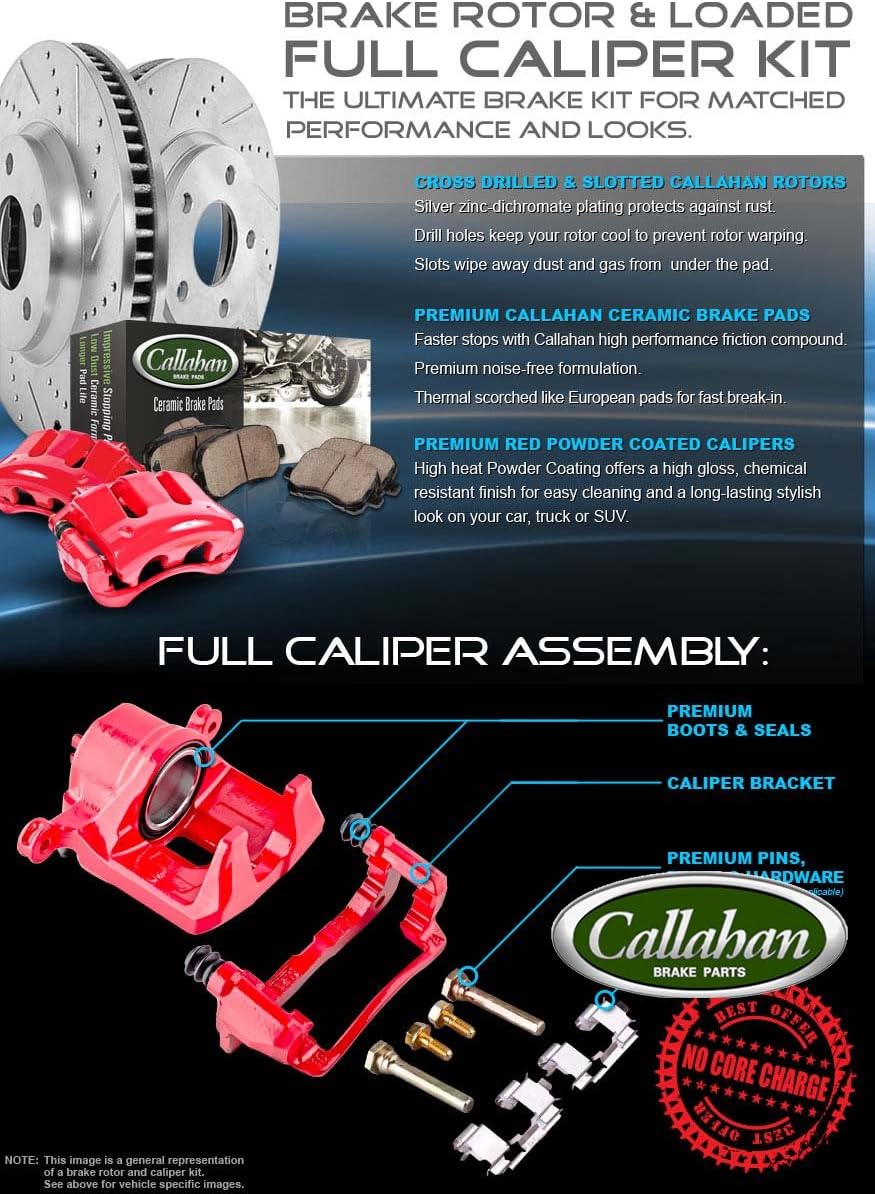 Front + Rear Calipers + Rotors + Ceramic Pads Kit I170
