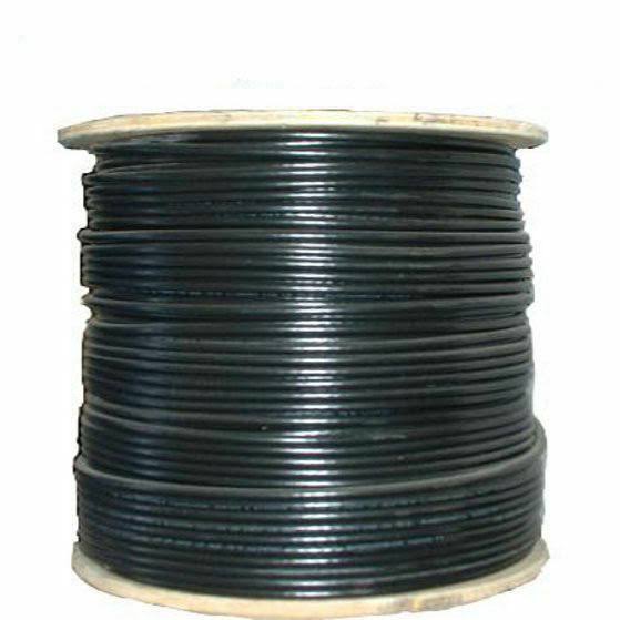 RG6 Quad-Shield 3Ghz Coax Coaxial Cable Black 1000ft E452