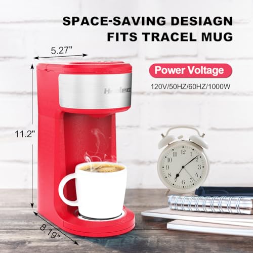 2 in 1 K Cup Coffee Maker, Single Serve Coffee Maker for Capsule and Ground Coffee, Pod Coffee Maker with Self-Cleaning Function, 8-14 oz Brew Size R908281