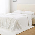 Beige Queen Size 4-Piece Brushed Microfiber Sheet Set with Deep Pocket D8381