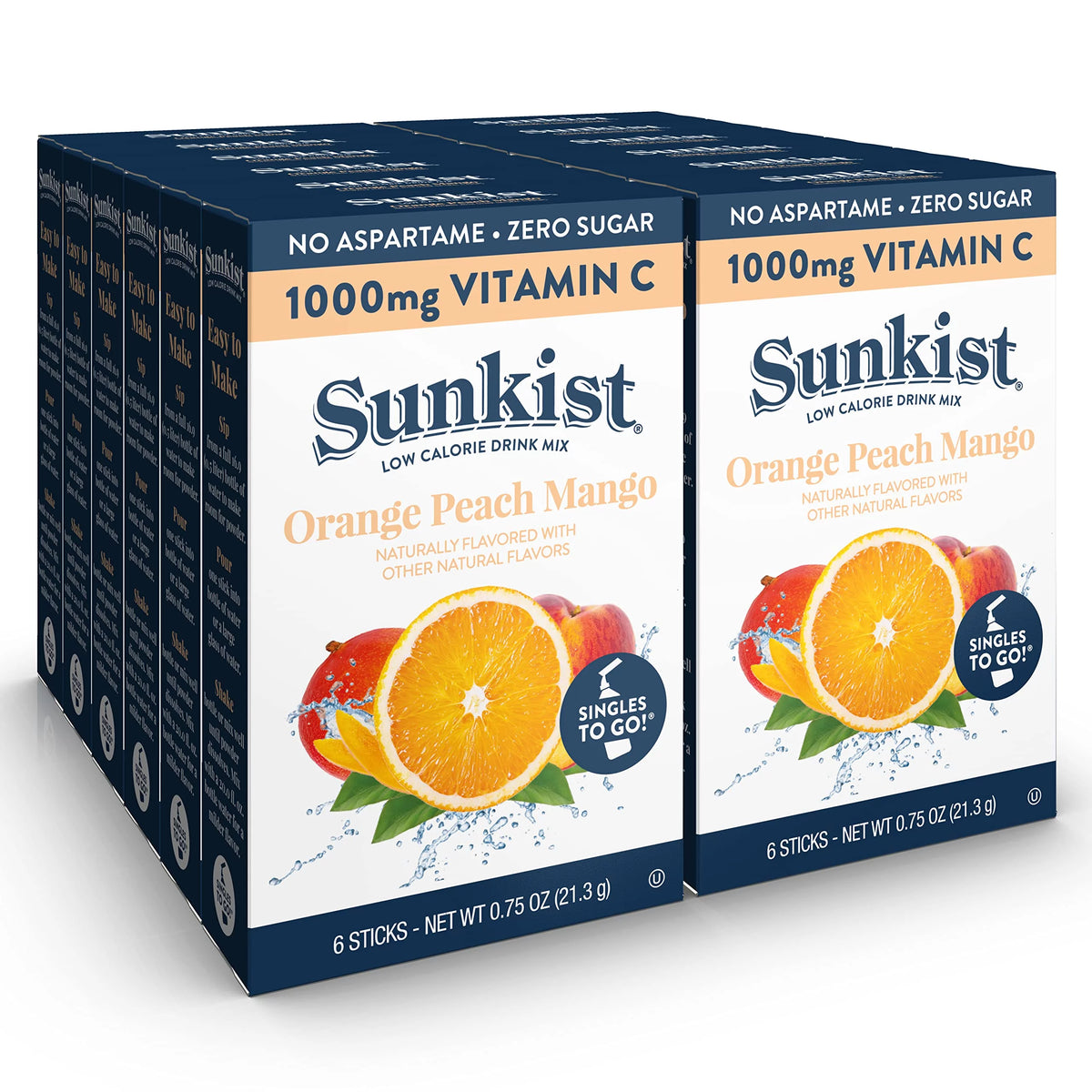 Orange Peach Mango Powdered Drink Packets, 6-Count Per Box B68128
