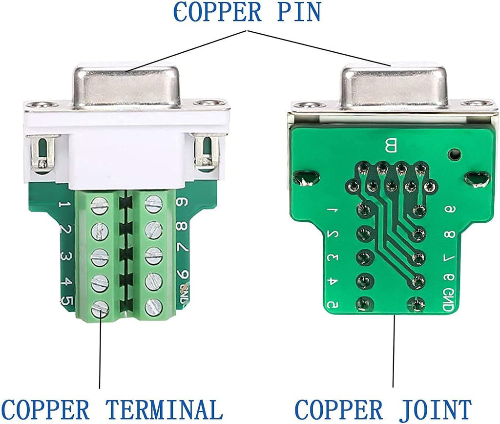DB9 Male Solderless Adapter Connector Breakout Board with Case S7283