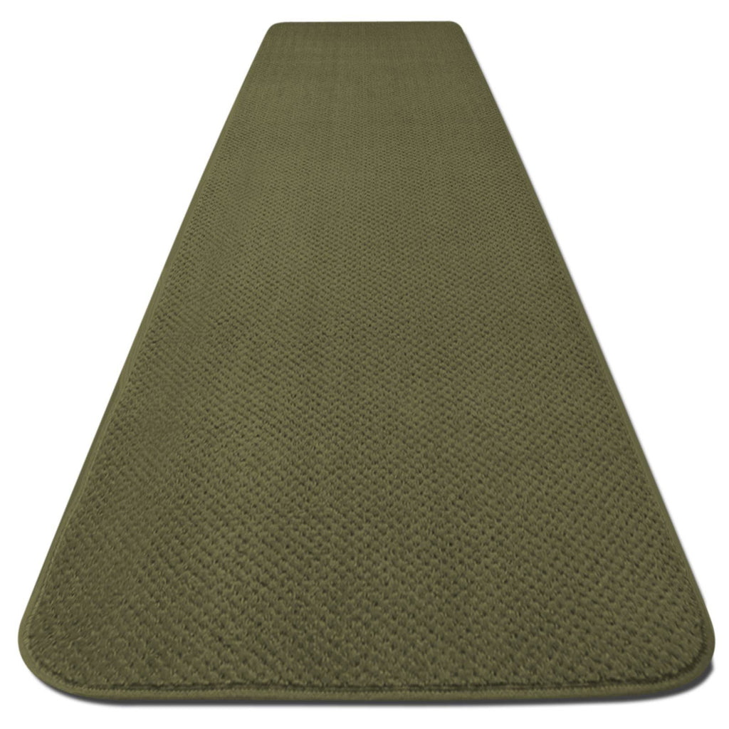Olive Green 6 ft. x 36 in. Skid-Resistant Carpet Runner O15352