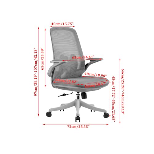 Gray Adjustable Height Mesh Office Chair with Wheels Y1333