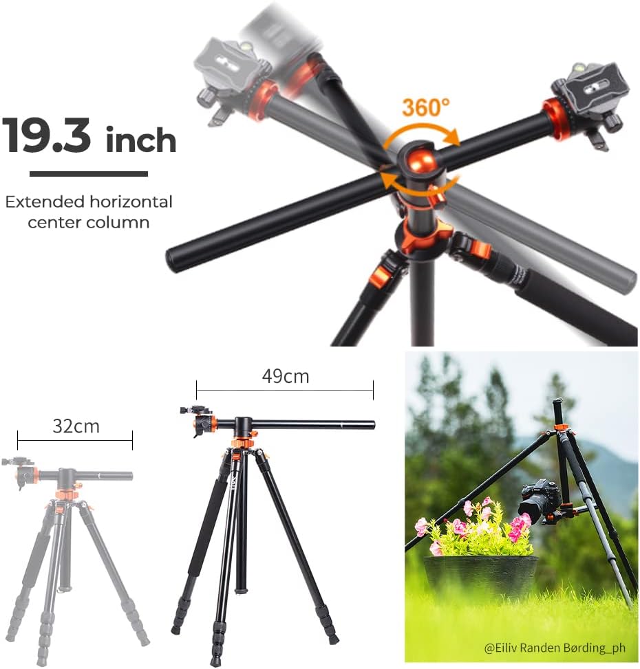 94 Inch 4 Section Aluminium Camera Tripod with 360 Degree Ball Head F411064
