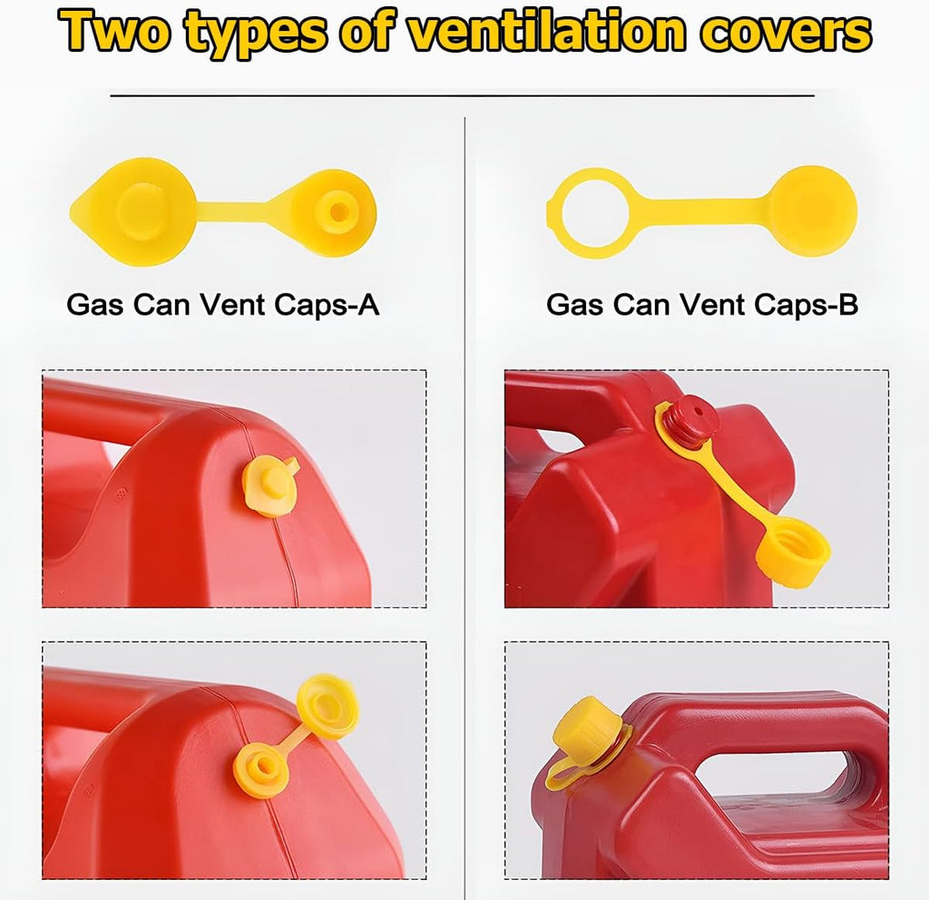 Gas Can Spout Replacement Kits, Flexible Gas Can Nozzle with Screw Collar Caps, Spout Sealing Cap, Rubber Gasket, Replacement Vent Caps M25629