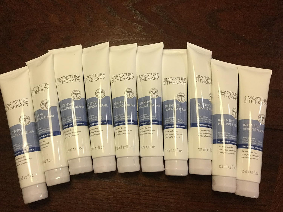 10 Avon Moisture Therapy Intensive Healing & Repair Hand Cream Extra Dry Skin 4.2 Fl Oz. Fragrance Free I1718