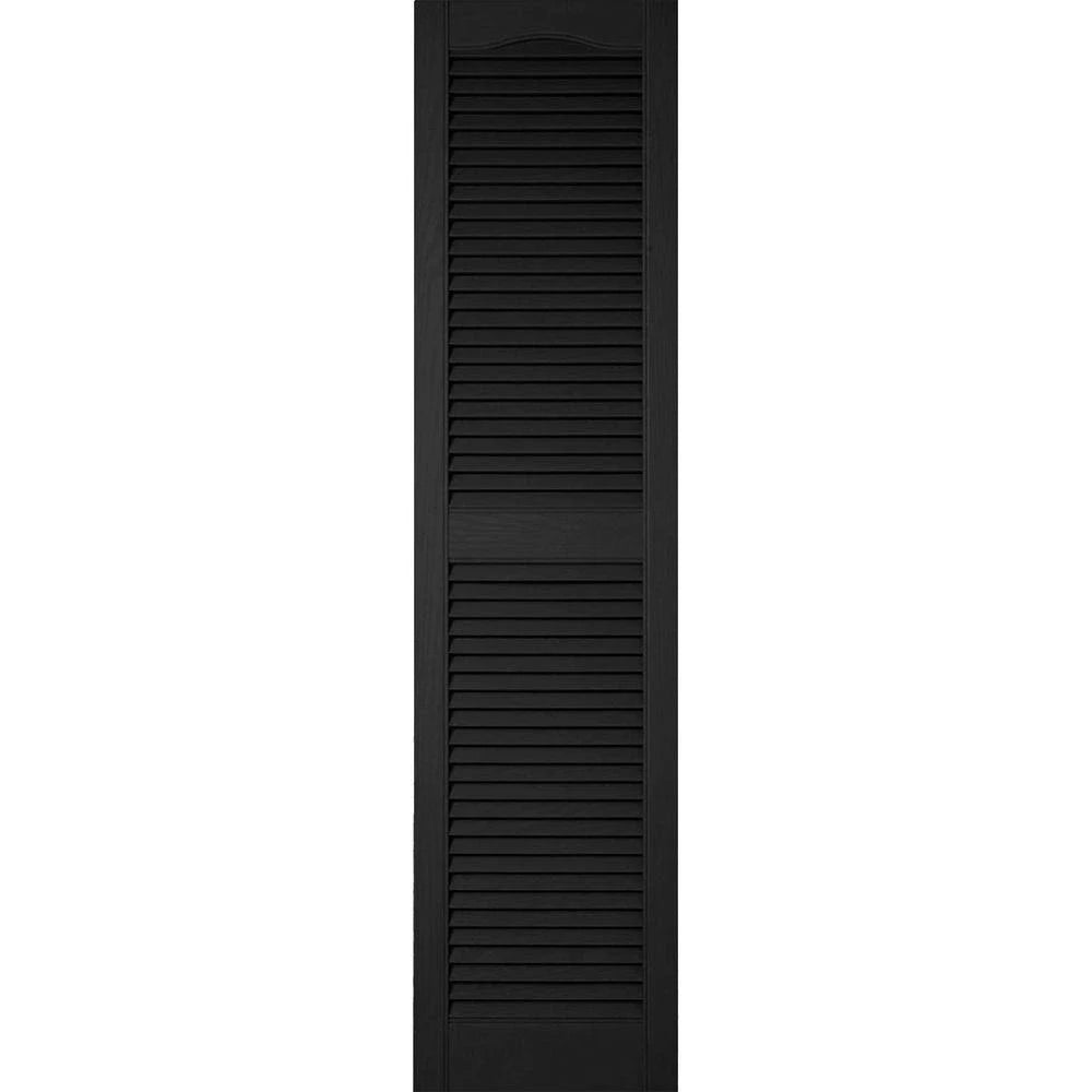 Black Vinyl Open Louver Shutters G666826