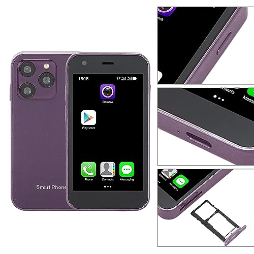 3G Mini Smartphone, 3 Inch Dual SIM Android Cell Phone, 2GB RAM 16GB, Purple H774246