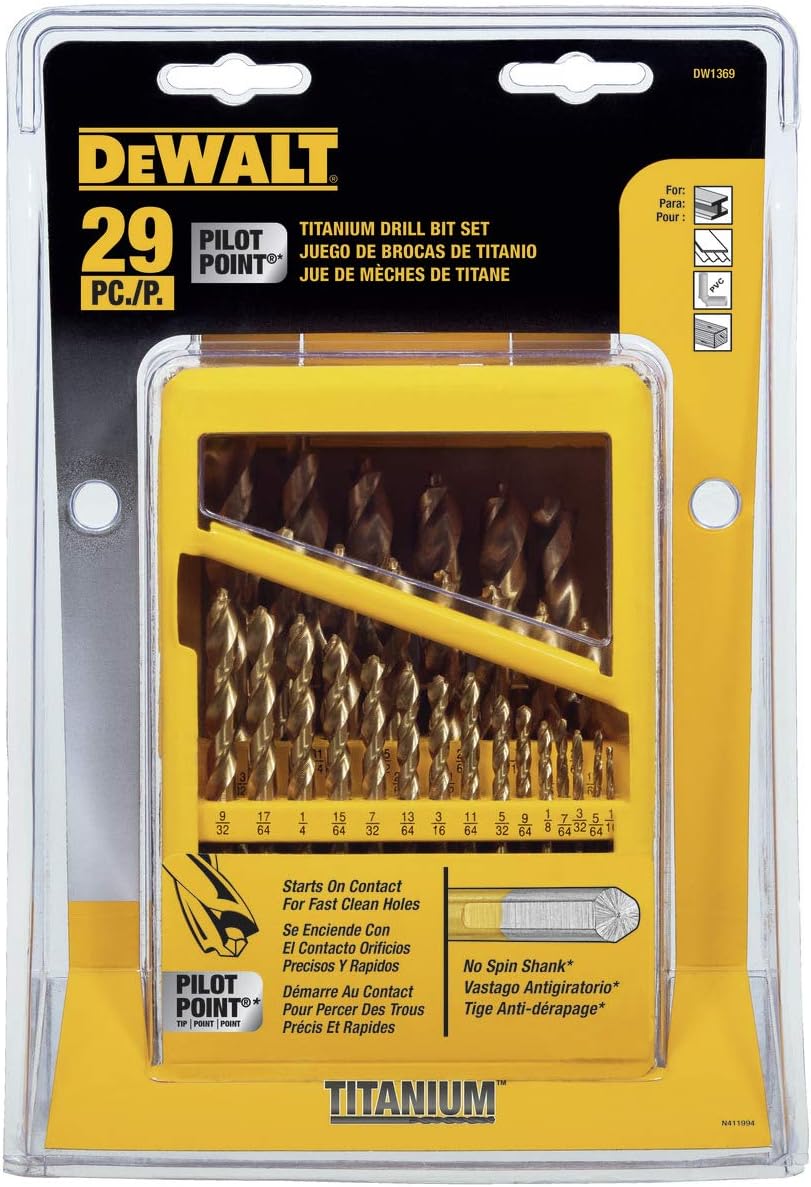 29-Piece Titanium Nitride Coated Drill Bit Set I707