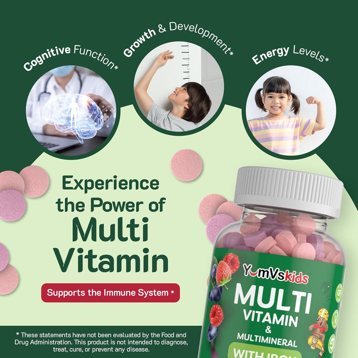 Kids Chewable Multivitamin with Iron, 120 Tablets E59948