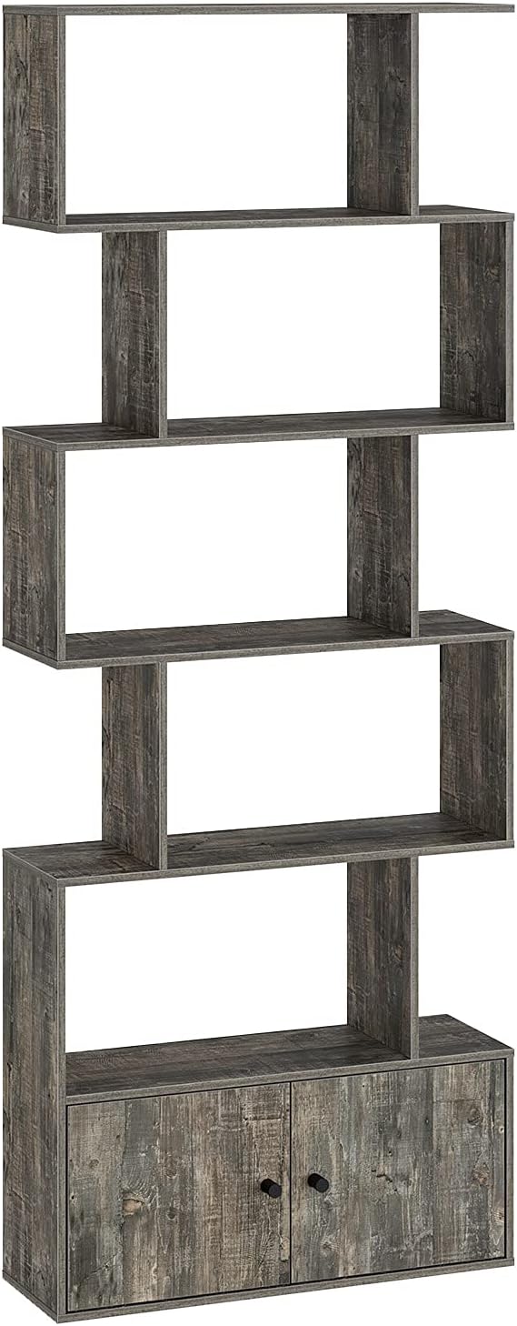 6-Tier Wood Bookshelf with Cabinet U853