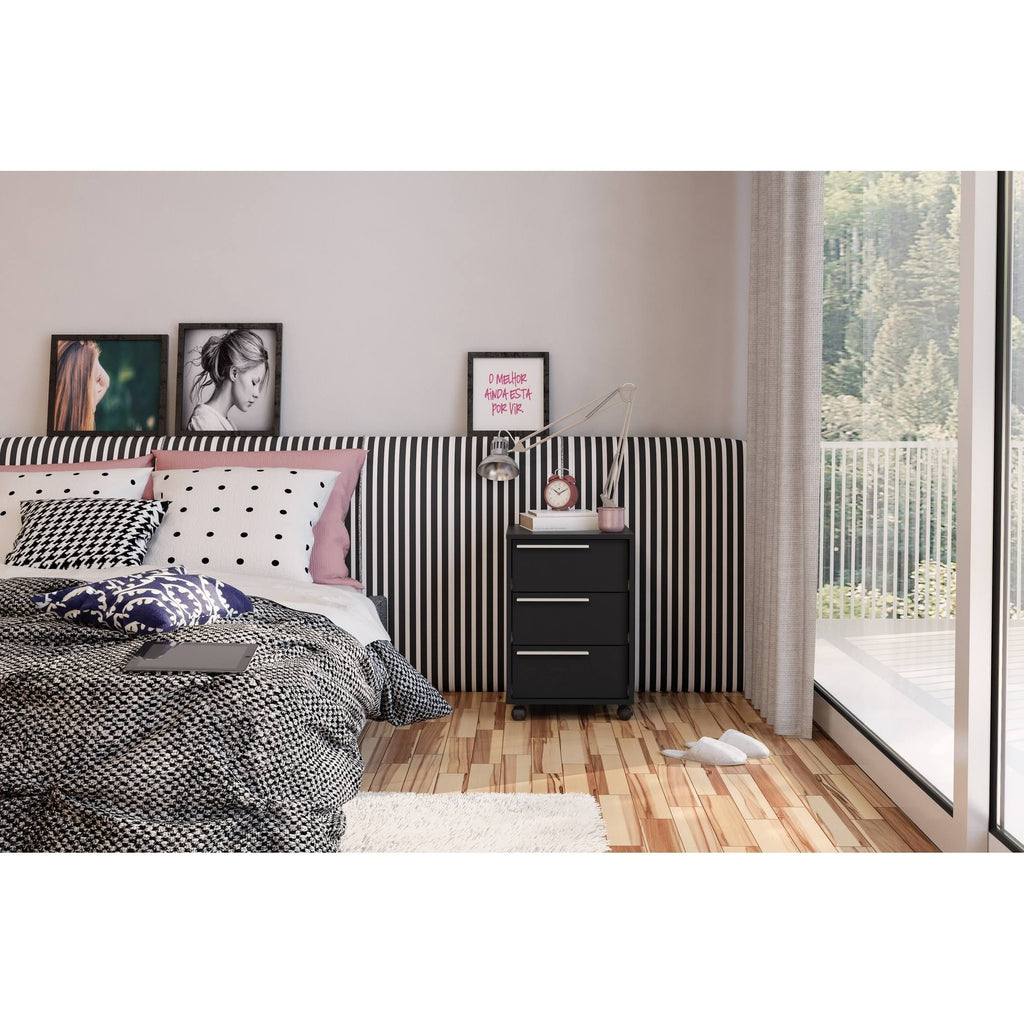 Black 3 Drawer File Cabinet C992522
