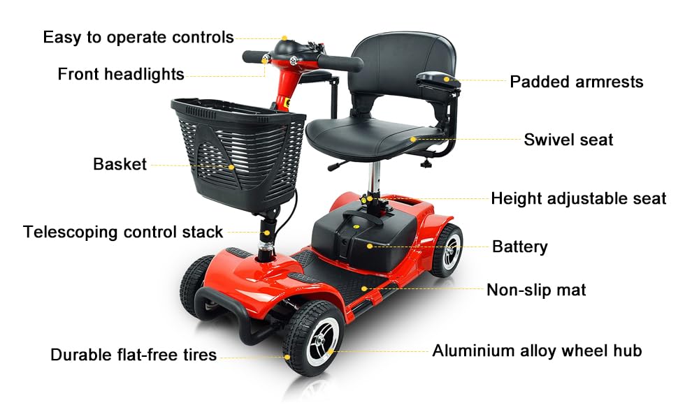 Purple Battery Powered 4 Wheel Heavy Duty Electric Mobility Scooter R843