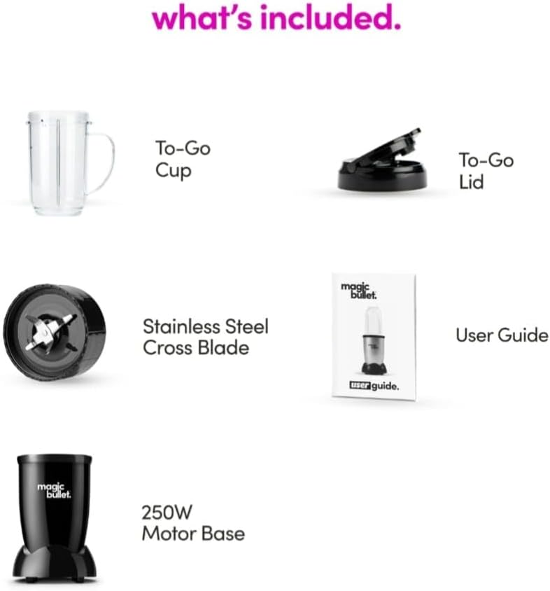 Black 4 Pieces Personal Blender J930