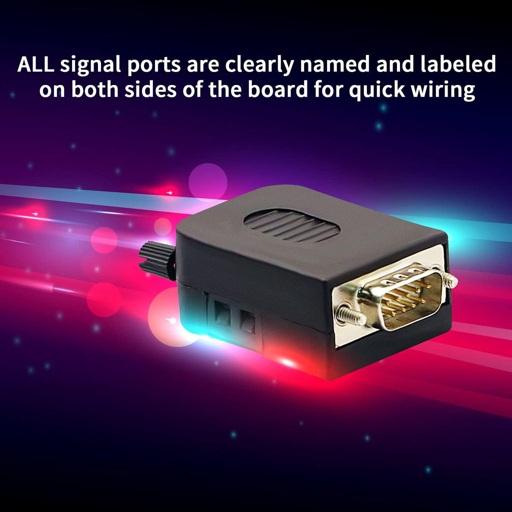 DB9 Male Solderless Adapter Connector Breakout Board with Case S7283