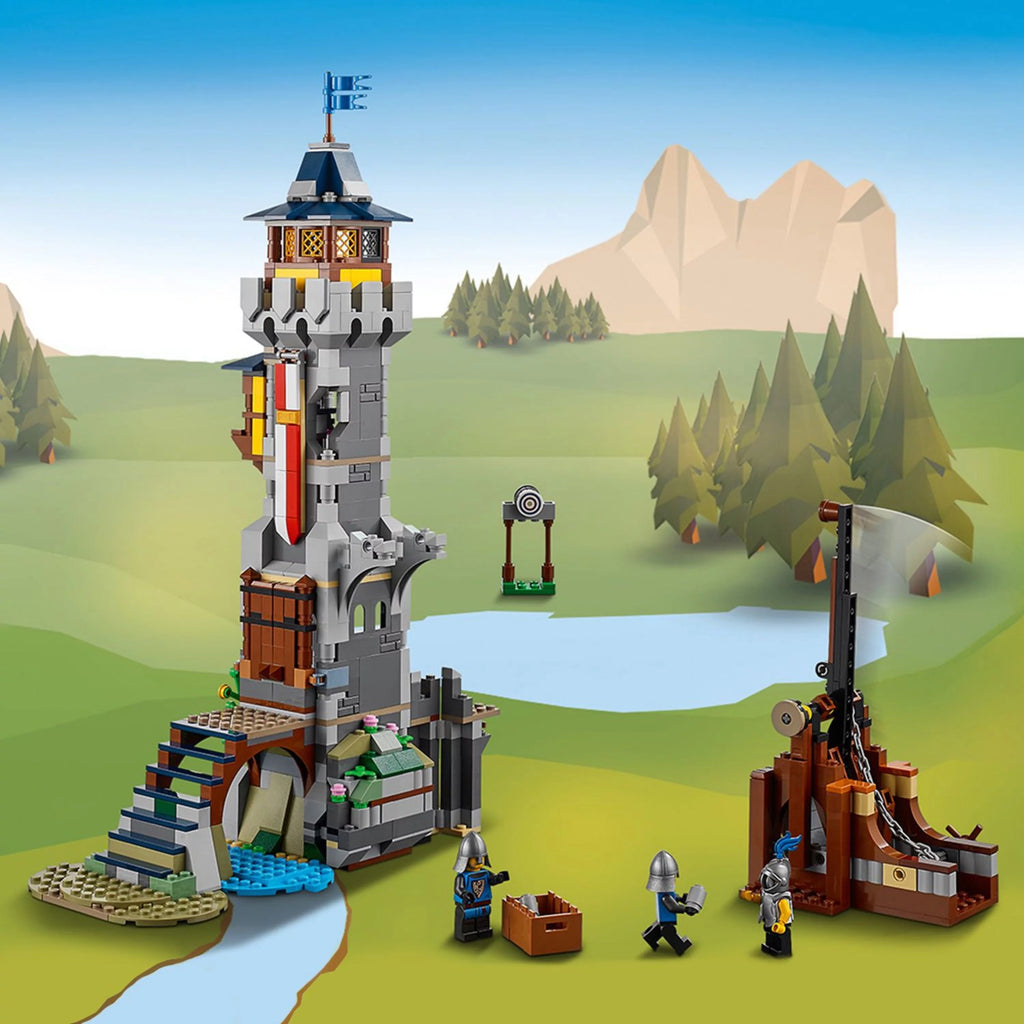 Medieval Castle Toy, 3 in 1, with Minifigures and Dragon Figure G418