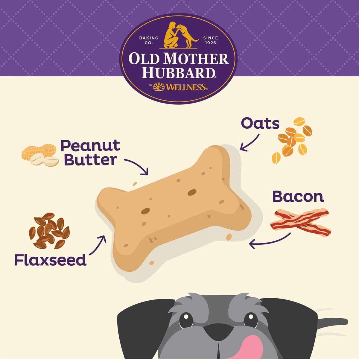 Soft & Tasty Peanut Butter & Bacon Biscuits Baked Dog Treats Mini I834871