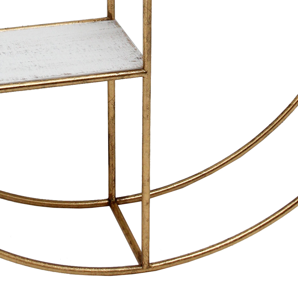 Round Metal Frame Wall Shelf with 2 Display Cases I80230