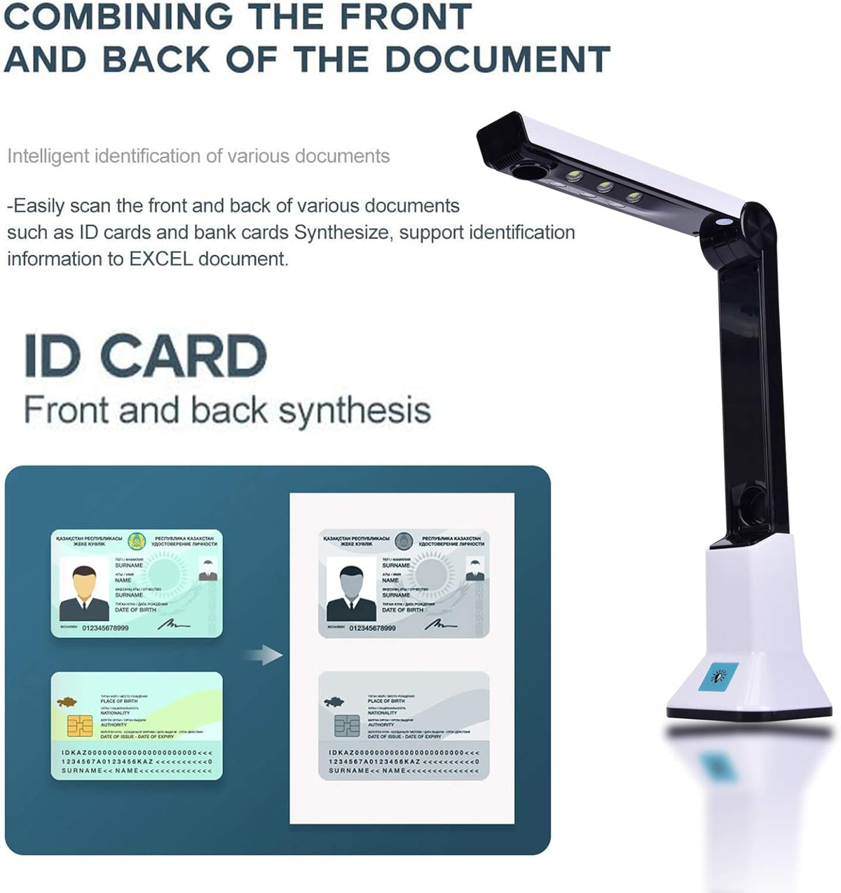 Portable USB Document Camera Scanner 8MP HD A4 E5800