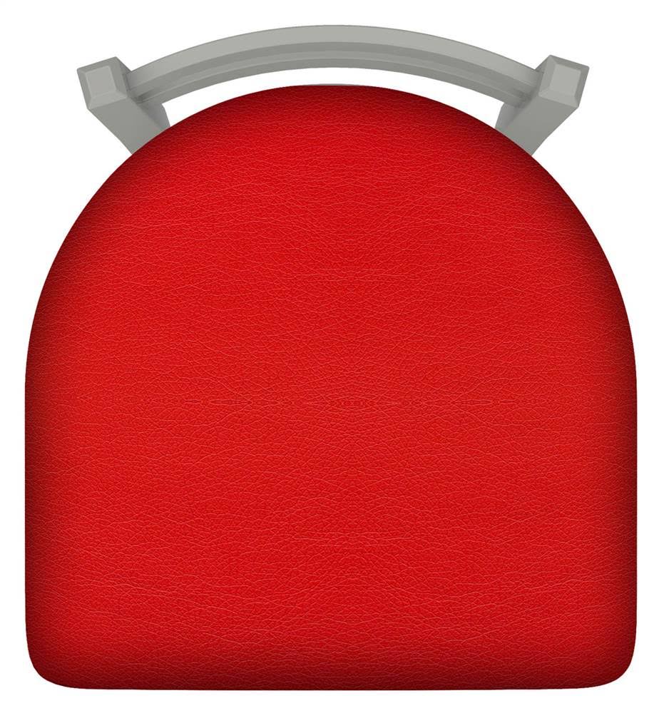 Swivel Bar Stool with Anodized Nickel Finish and Red Seat Z6729