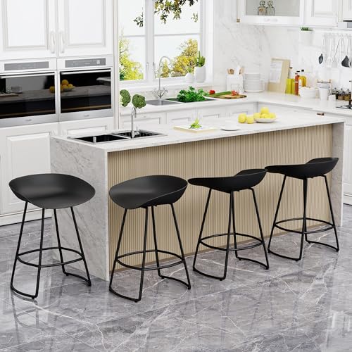 White 30" Bar Height Swivel Barstools Set of 4 H16929