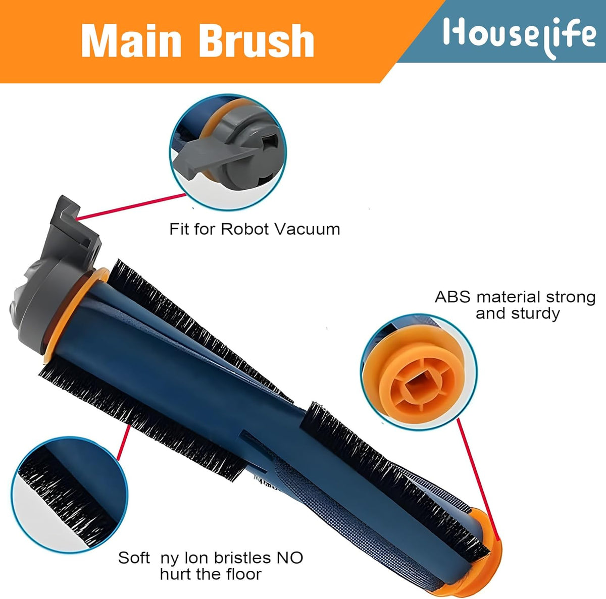 10 PCS Vacuum Accessories Kit with 1 Main Brush, 6 Side Brushes, 2 Filters, 1 Cleaning Brush E8885