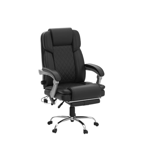 White Ergonomic Office Chair with Massage and Heat P246755