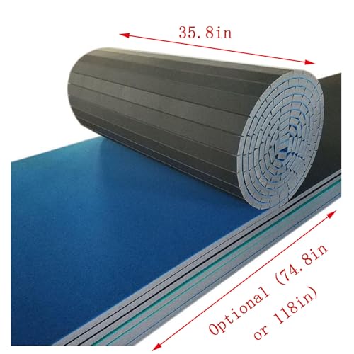 Indoor Gymnastics Track Exercise Mat with Grippy Gym Carpet Top - Sturdy Foam Wrestling Mat R3601