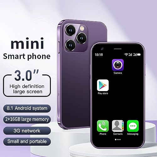 3G Mini Smartphone, 3 Inch Dual SIM Android Cell Phone, 2GB RAM 16GB, Purple H774246