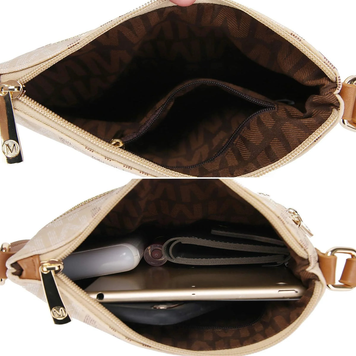 Black Multi Compartments Crossbody Q854