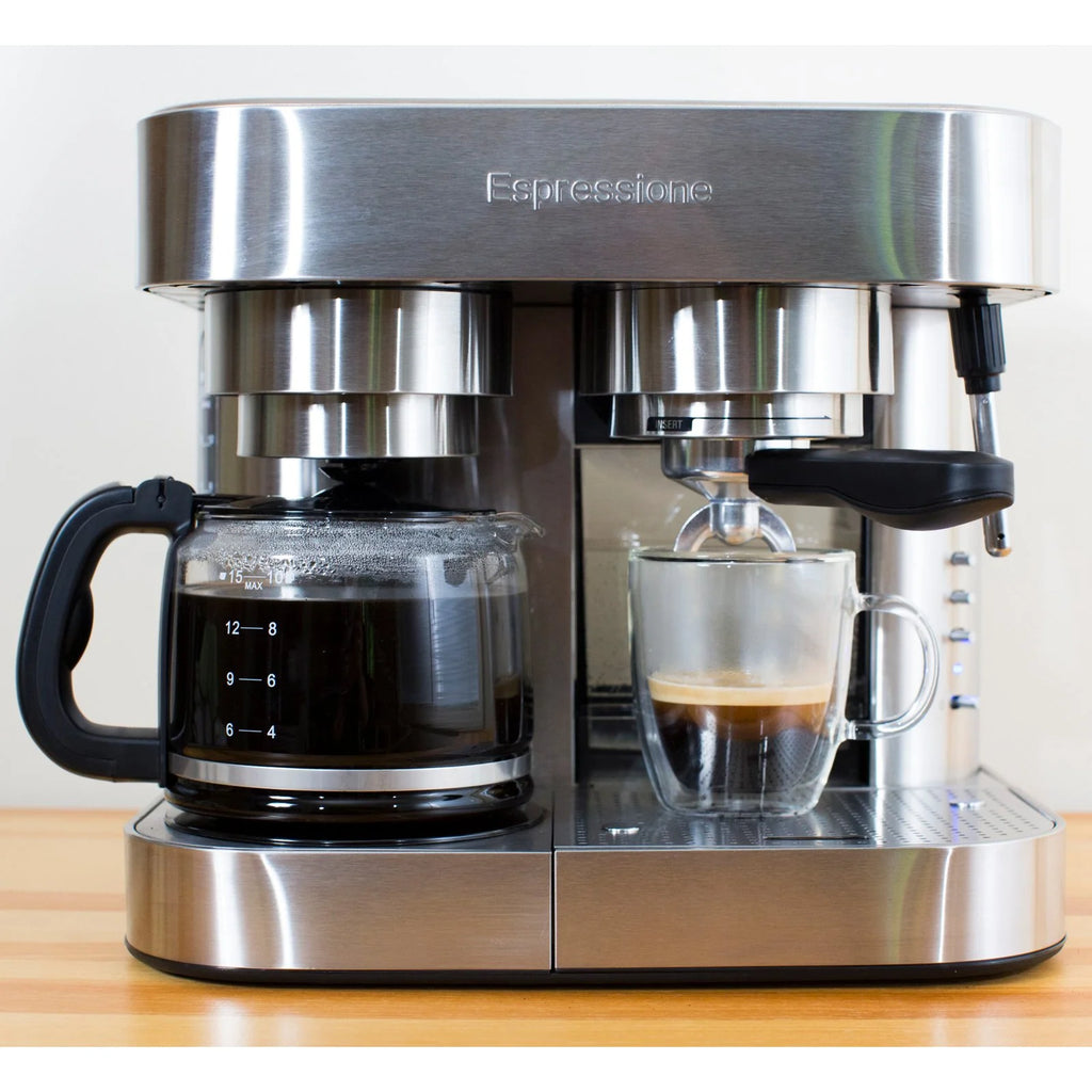Stainless Steel Combination Espresso Machine & 10 Cup Drip Coffee Maker I79325