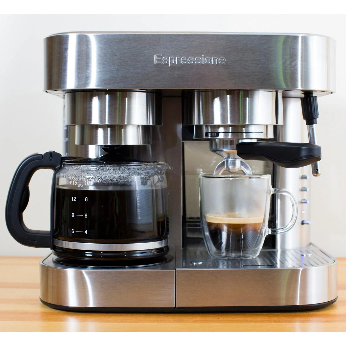 Stainless Steel Combination Espresso Machine & 10 Cup Drip Coffee Maker I79325