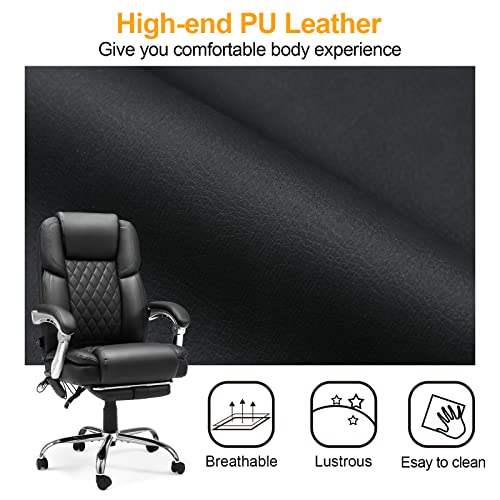 White Ergonomic Office Chair with Massage and Heat P246755